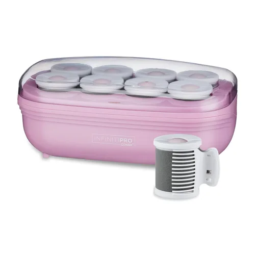 Conair - Rodillos calientes para cabello largo, mediano y corto, 8 rodillos de pelo de cerámica con velcro de 2 pulgadas con clips, rizadores Lila -