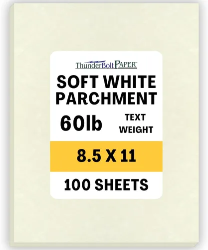 Miniatura 10 de 50 hojas de papel de pergamino blanco suave 60# (= enlace 24) – 8.5 x 14 pulgadas tamaño legal – 60 libras no es peso de tarjeta – Semblance