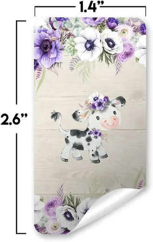 Miniatura 7 de Amanda Creation Acuarela Purple Cow Baby Shower Baby Shower Mini Chocolate Candy Bar Wrappers Wrappers Envoltura de 45 etiquetas envolventes de 1.4