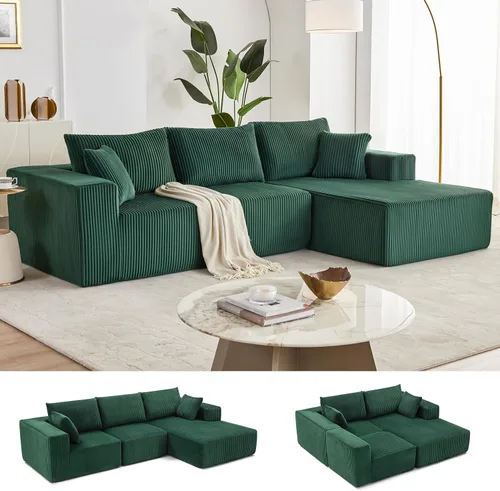Miniatura 22 de Sofá modular de 108 pulgadas, sofá modular de nube con asiento profundo, moderno sofá modular en forma de L con diván, sofás tapizados sin hueso
