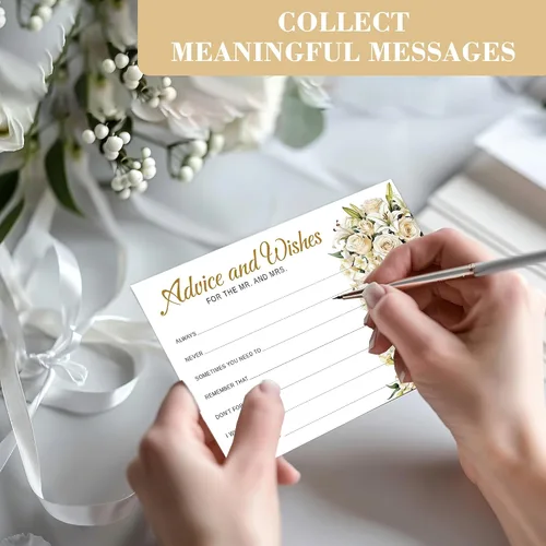 Miniatura 5 de Consejos y deseos para el señor y la señora - Tarjetas de consejos de boda de champán para decoraciones de despedida de soltera, buenos deseos