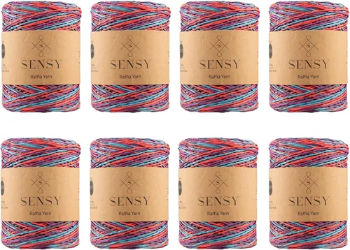 Miniatura 30 de Sensy Premium - Hilo de rafia multicolor (185 yardas, 100% papel, 400)