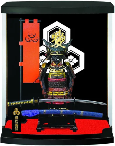 Miniatura 8 de MEISTER JAPAN Samurai Figura Naoe Kanetsugu Estatua de 8.3 pulgadas con vitrina 1:10 scale armor with iconic "Ai" love-crest helmet, miniature