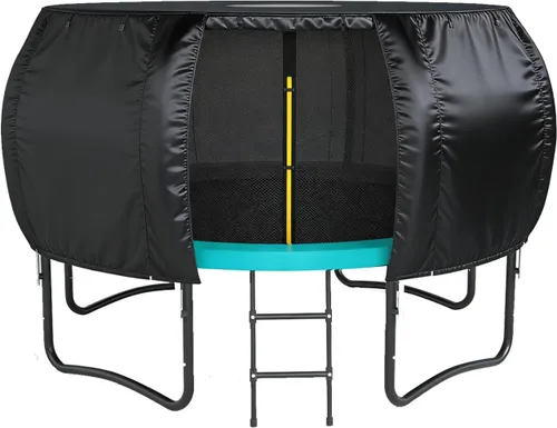 Tienda de campaña para cama elástica al aire libre, adecuada para trampolines redondos de 14 pies, con tragaluz, protección solar y resistencia al