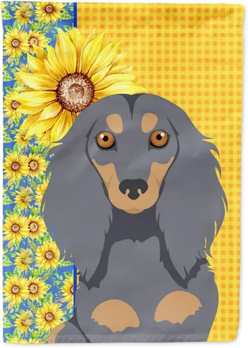 Miniatura 344 de Caroline's Treasures WDK5331CHF - Bandera de verano con diseño de girasoles rojos y blancos, manga grande, para porche, para colgar en la pared