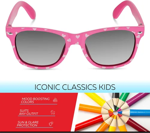 Miniatura 76 de Retro Rewind Lentes de sol para niños y niñas de 3 a 12 años, inastillables, UV400, lentes de sol para niños pequeños