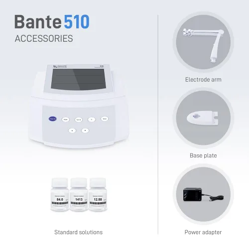 Miniatura 6 de Medidor de conductividad de sobremesa Bante 510 Medidor TDS de conductividad de laboratorio Equipado con 2 electrodos de platino Rango