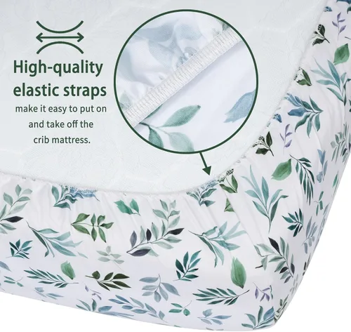 Miniatura 5 de GUNTAIL Sábanas de cuna de bebé para niños y niñas, paquete de 2 sábanas ajustables para cuna estándar y colchón de niño pequeño, sábana de Hoja