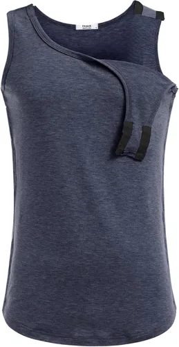 Miniatura 6 de Deyeek Camisetas sin mangas unisex con acceso completo a presión para hombres y mujeres, camisetas de recuperación de hombro para después