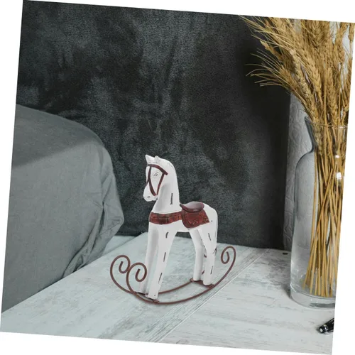 Miniatura 6 de BESPORTBLE Figuras de animales en miniatura Pequeño adorno de caballo de madera Caballo Decoración Woodsy Antigua Decoración Retro Accesorios