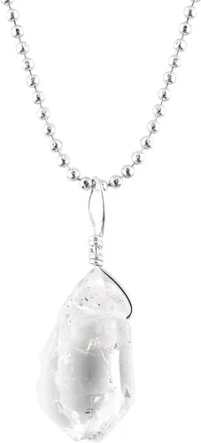 Miniatura 12 de Collar con colgante de gemas naturales, piedras en bruto, chapado en plata, cristales sanadores de chakras, hecho a mano, boda, cumpleaños