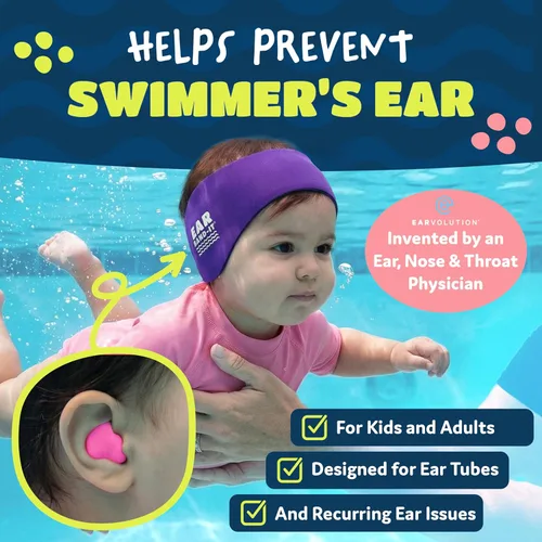 Miniatura 2 de Earvolution Putty Buddies Tapones para los oídos para nadar y bañarse, inventados por médicos, fabricados en Estados Unidos, tapones de silicona
