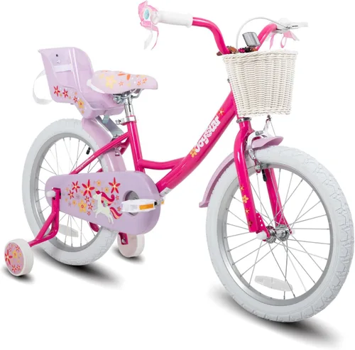 Miniatura 9 de JOYSTAR Unicorn Kids Bike for Girls Ages 2-9 Years Old, 12 14 16 18 Inch Kids Bike with Training Wheels, Doll Seat, Streamers and Basket, Toddler