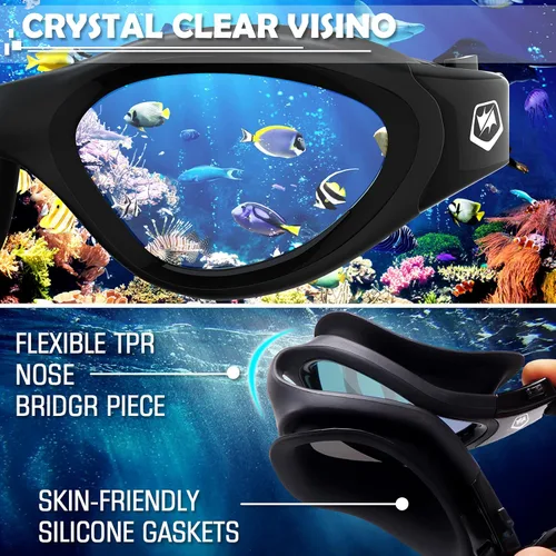 Miniatura 4 de WIN.MAX - Goggles de natación polarizados, antivaho, antirrayos ultravioleta, sin filtraciones y con visión clara para hombres, mujeres, adultos