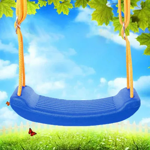 Miniatura 6 de Asiento de columpio para niños, ligero, juego de columpios para exteriores con cuerdas, cómoda silla columpio para niños, para uso en el patio Azul