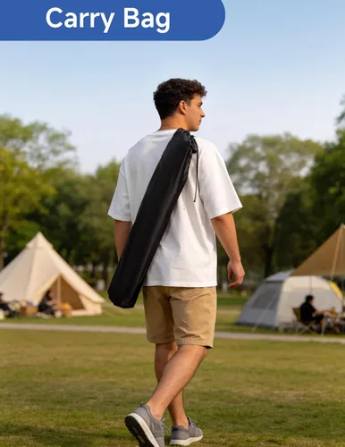 Miniatura 2 de Silla de campamento reclinable, silla plegable ajustable con respaldo de 100° a 140°, marco en X resistente que soporta 265 libras, respaldo