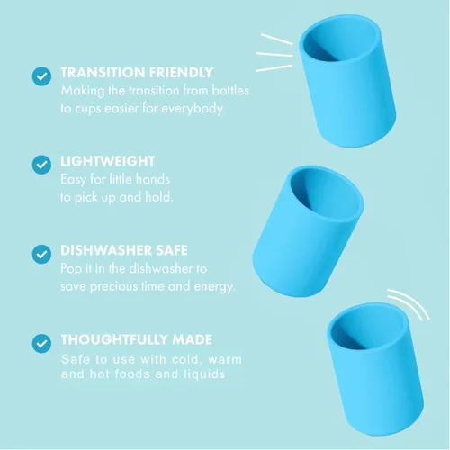 Miniatura 5 de Avanchy Silicone Training Cup – 5 oz + 12 oz Open Cups for Toddlers and Infants – Ideal for Baby Led Weaning and Transitioning from Bottles, Black