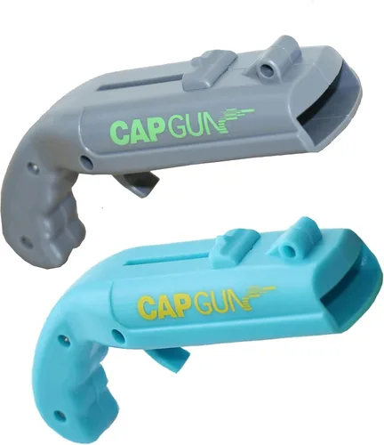 Pistola de cerveza, divertido lanzador de botellas para juego creativo de beber, fiesta familiar, bar beber, barbacoa al aire libre, plástico (gris