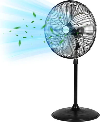 Miniatura 10 de hykolity Ventilador oscilante de pedestal de alta velocidad de 18 pulgadas con 3 velocidades, ventilador de metal resistente de 3850 CFM con aspas