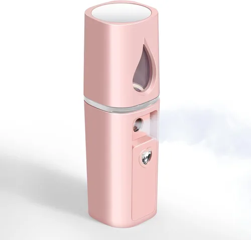 GIVERARE Nano vaporizador facial, práctico mini rociador con espejo, rociador de niebla recargable por USB, tanque de agua visual hidratante e
