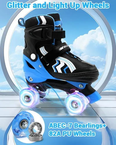 Miniatura 2 de Patines de Ruedas para Niños, 4 Patines de Ruedas Ajustables con Ruedas Iluminadas, Patines de Ruedas para Niñas y Niños, Niños Principiantes