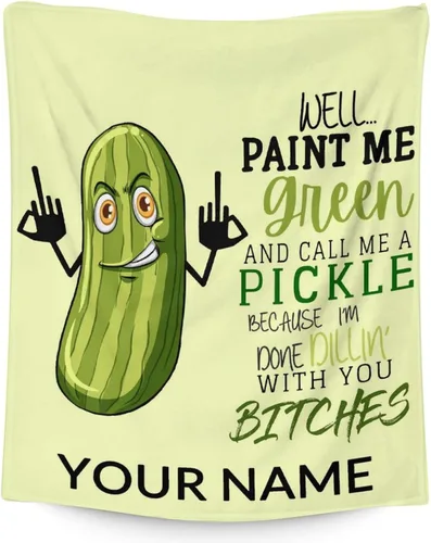 Miniatura 12 de Manta de regalo de Pickle, manta divertida de 30 x 40 pulgadas para adultos y niños, ligera, afelpada, suave, acogedora, cálida, mantas de franela