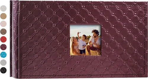 Miniatura 7 de Mublalbum Álbum de Fotos Pequeño 4x6 300 Fotos Cubierta de Cuero Libro de Fotos con Bolsillos Horizontales para Bebé Boda Aniversario y Familia Azul