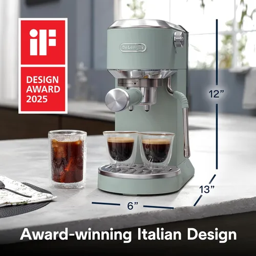 Miniatura 9 de De'Longhi Dedica Duo - Máquina de Espresso Compacta - Cafetera de Preparación en Frío con Varilla Espumadora de Leche - para Espresso, Café Caliente