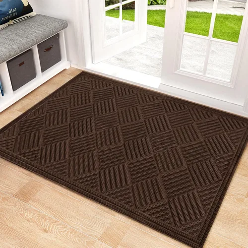 Miniatura 9 de Mibao Tapete para puerta delantera, resistente y duradero, tapete de bienvenida para interiores y exteriores, atrapador de suciedad, impermeable