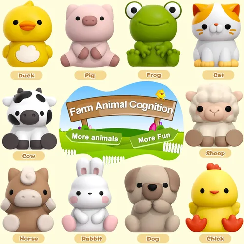 Miniatura 2 de Juguetes de aprendizaje para niños de 1, 2, 3 años, 20 juguetes de animales de granja, juguetes Montessori para contar, combinar y clasificar