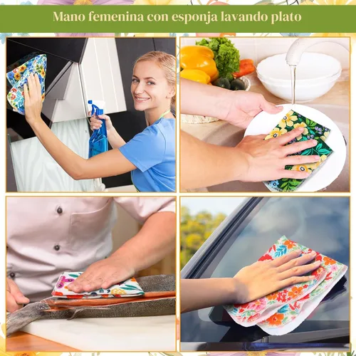 Miniatura 2 de Redbaker 30 Piezas Toallas de Papel Reutilizables Rollos Toallas de Cocina Lavables a Granel Sin Papel Paños de Tela de Algodón Servilletas de Mano