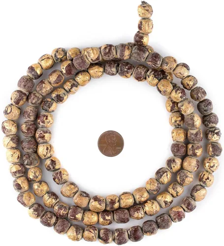 Miniatura 2 de TheBeadChest - Cuentas de oración de Buda de arcilla con hoja de oro de 0.433 in, multicolor, redonda, 40-45 pulgadas