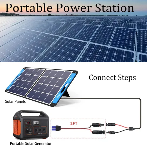 Miniatura 6 de Cable 10AWG MC-4 a EC-5 Adaptador de panel solar a cable de alimentación EC5 hembra, cable de carga EC5 a batería de litio para batería