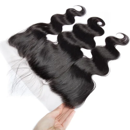 Miniatura 5 de Lemoda - Extensiones de cabello con cuerpo ondulado frontal 13x4, de encaje transparente HD, cierre frontal de encaje de cabello humano brasileño