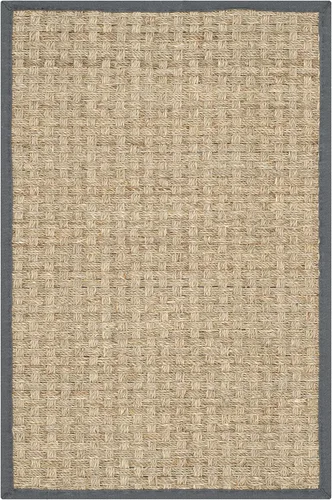 Miniatura 170 de Safavieh Natural Fiber NF114P - Alfombra redonda de hierba marina, tejido de canasta, con borde, de 244 cm, color gris Natural/ gris