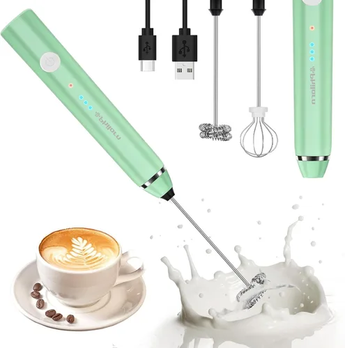 Philorn - Varilla espumadora de leche recargable eléctrica de mano, batidor mini para café con leche, capuchino, frappé, matcha, chocolate caliente,