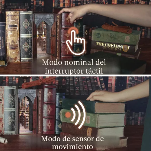 Miniatura 8 de Dolphin Island Kit de Rincón de Libros DIY para Adultos, Biblioteca de Hechizos Mágicos Infinitos Booknook con Ilusión de Llama