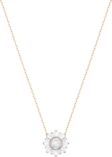 SWAROVSKI Sunshine Necklaces and Earrings Jewelry Collection, Clear Crystals, Pink Crystals, Rose Gold-Tone Finish