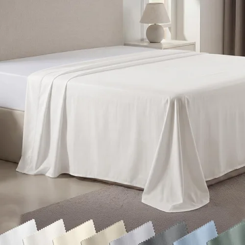 Miniatura 11 de California Design Den Sábana encimera tamaño King – 100% algodón, 600 hilos, sábana superior suave y transpirable, tejido satinado, ropa de cama