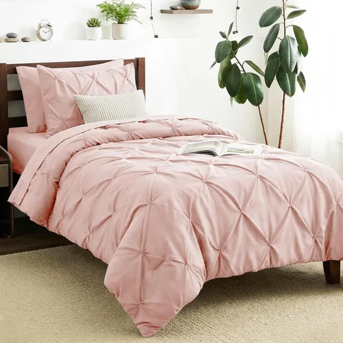 Miniatura 44 de CozyLux - Juego de ropa de cama con pliegues plisados de 7 piezas en una bolsa; edredón tamaño King para todas las estaciones, sábanas, fundas