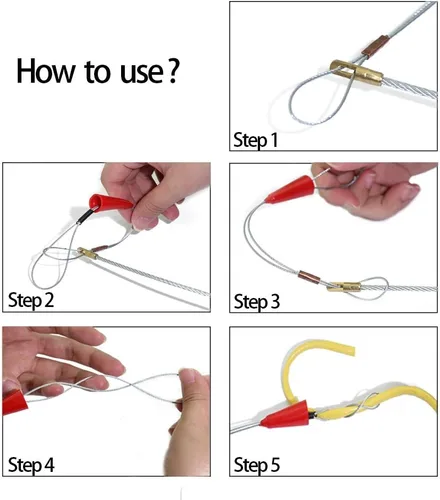 Miniatura 6 de Kit de cinta pescadora eléctrica de fibra de vidrio de 11 pies con 5 accesorios diferentes y herramienta de cinta pescadora en un estuche