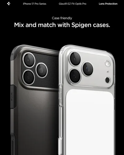 Miniatura 7 de Spigen Protector de pantalla para lente de cámara [GlasTR EZ Fit Optik Pro] Diseñado para iPhone 17 Pro Max iPhone 17 Pro [Compatible con fundas]