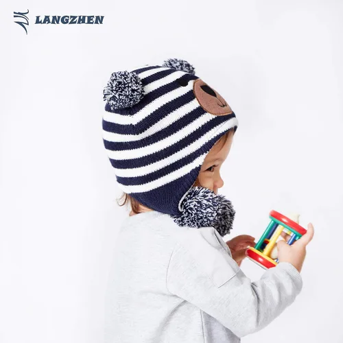 Miniatura 4 de LANGZHEN Gorro de invierno para niños pequeños gorro cálido con forro polar para bebés y niñas