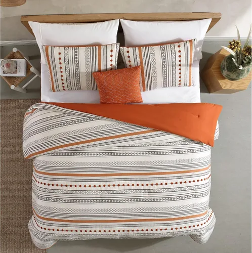 Miniatura 3 de Modern Threads - Juego de edredón de 4 piezas de la colección Layne - Juego de cama elegante reversible - Incluye edredón, fundas de almohada