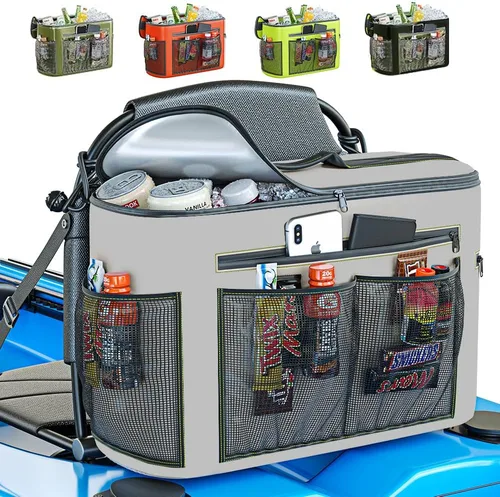 Skywin Enfriador de Kayak Detrás del Asiento, Enfriador Impermeable para Kayak, Compatible con Asientos de Estilo Silla de Césped, Almacena Bebidas