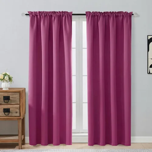 Miniatura 214 de OVZME Cortinas opacas turquesa para tratamiento de ventanas pequeñas, cortinas cortas con bloqueo de luz para ventana de cocina sobre el fregadero