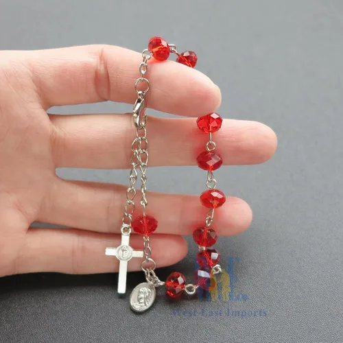 Miniatura 7 de WE Confirmación Rosario Pulsera Favor (12PCS) Recuerdos de confirmacion brasalete Pulsera roja para invitados, Acrílico, No es una piedra preciosa