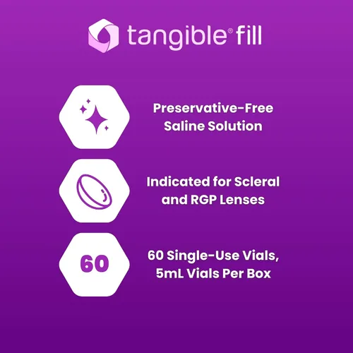 Miniatura 3 de Tangible Solución Salina de Llenado para Lentes de Contacto Esclerales y Rígidas Permeables al Gas, de Un Solo Uso, 5mL (Paquete de 60)
