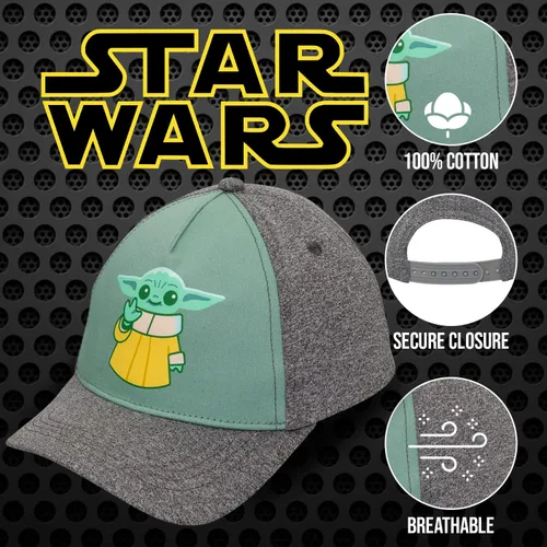 Miniatura 2 de Star Wars Baby Yoda Hat Niño Niños y Niñas, Baby Yoda Gorra de béisbol de 2 a 5 años en negro