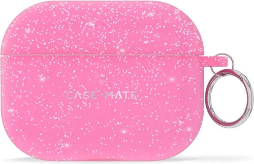 Miniatura 2 de Case-Mate Funda para AirPods Pro 1/2 con llavero - Gelli Pink Sparkle [compatible con carga inalámbrica] [LED frontal visible] Funda protectora